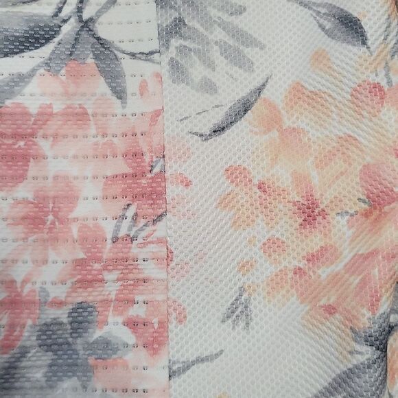 EUC Alfred Dunner Women's Jacket Peach Floral Open Padded 3/4 Sleeve 10 - Picture 8 of 9